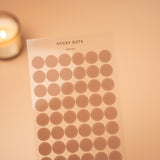 Transparent Sticky Dot Stickers Set | Neutral Earthy Colour Planner Circle Dots |PET Functional Tasks Planner Stickers| Die-cut Dot Sticker| beige dot sticker | brown dot sticker | green dot sticker | berry dot sticker