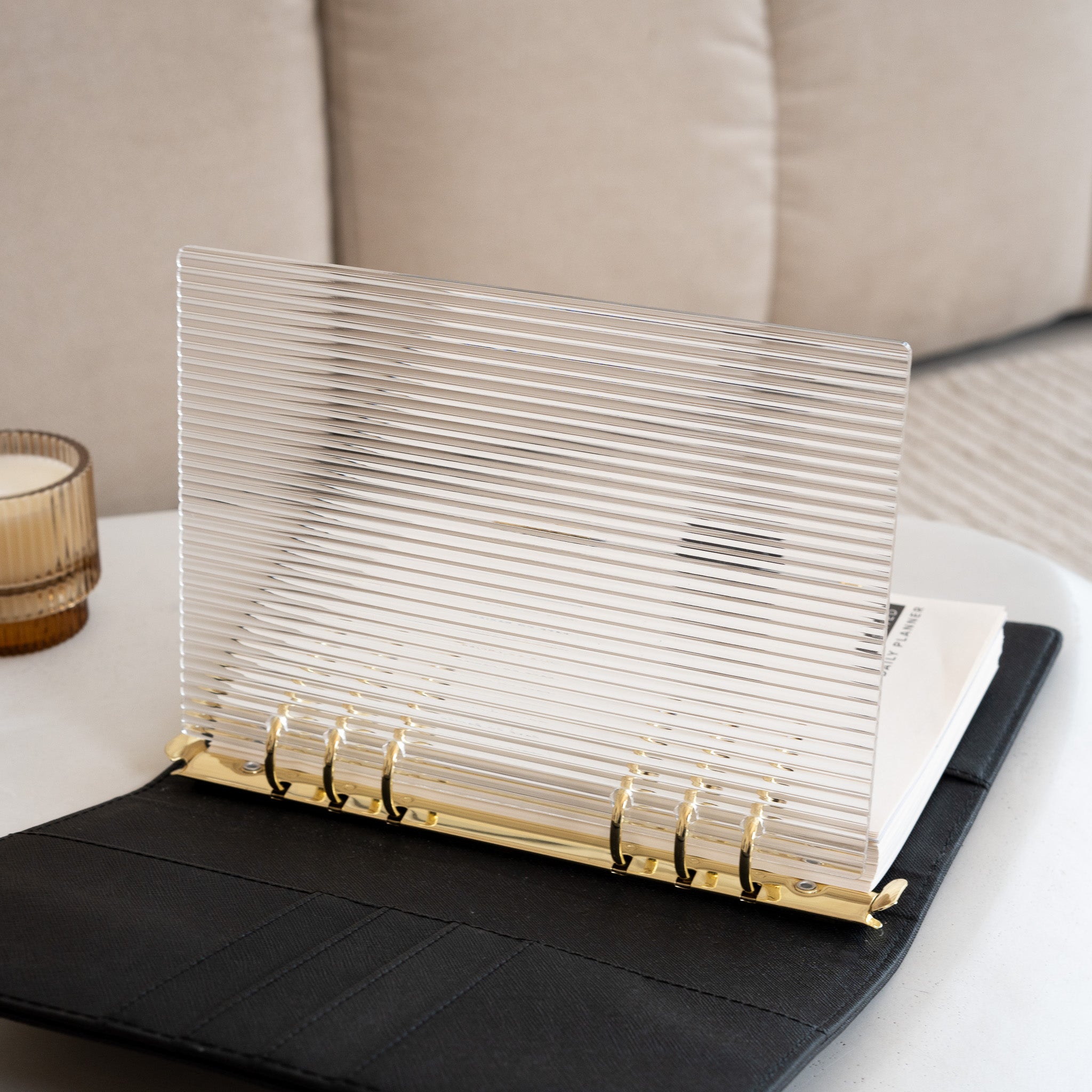 Luxury Acrylic Fluted Planner Dashboard A5