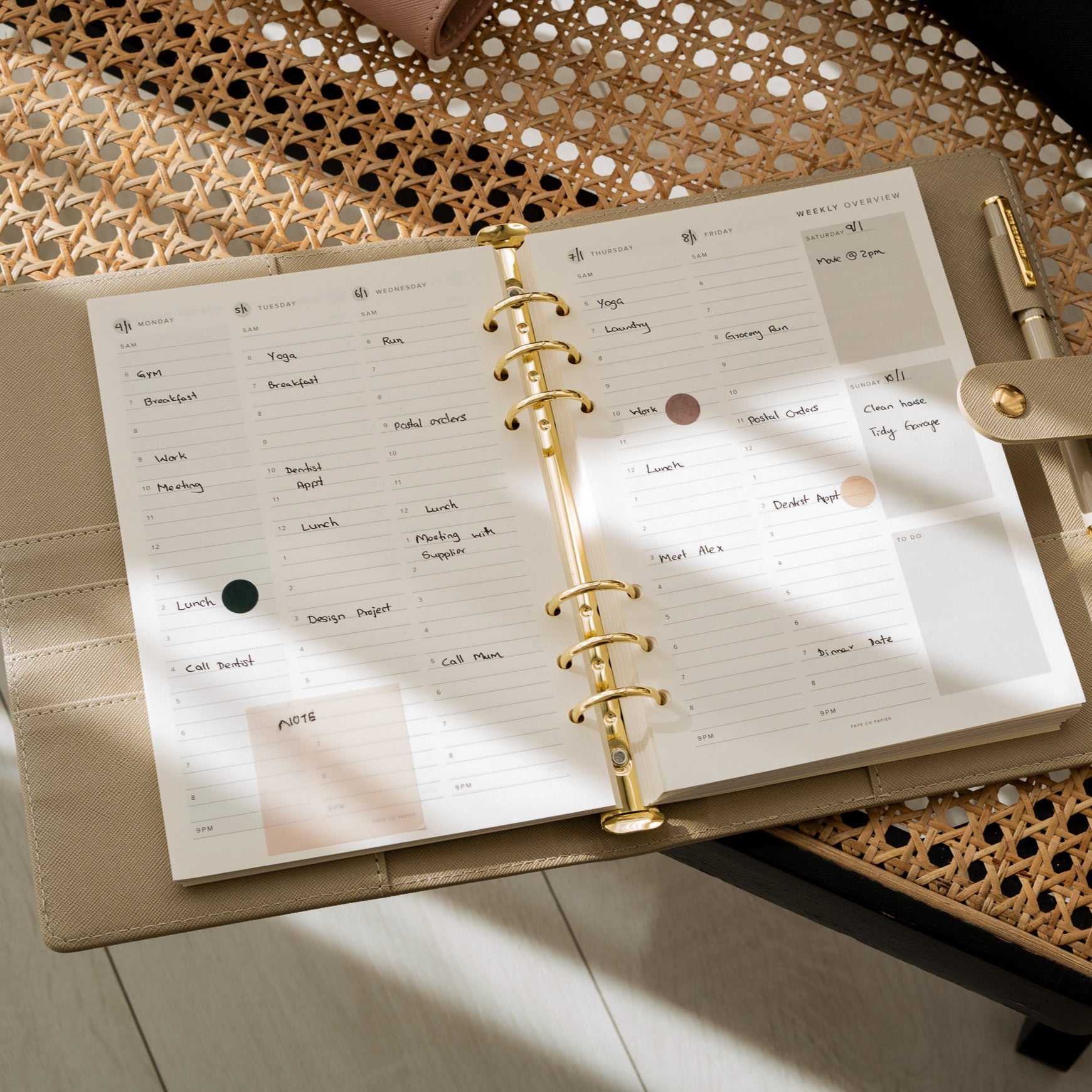 Vertical Weekly Planner Inserts A5
