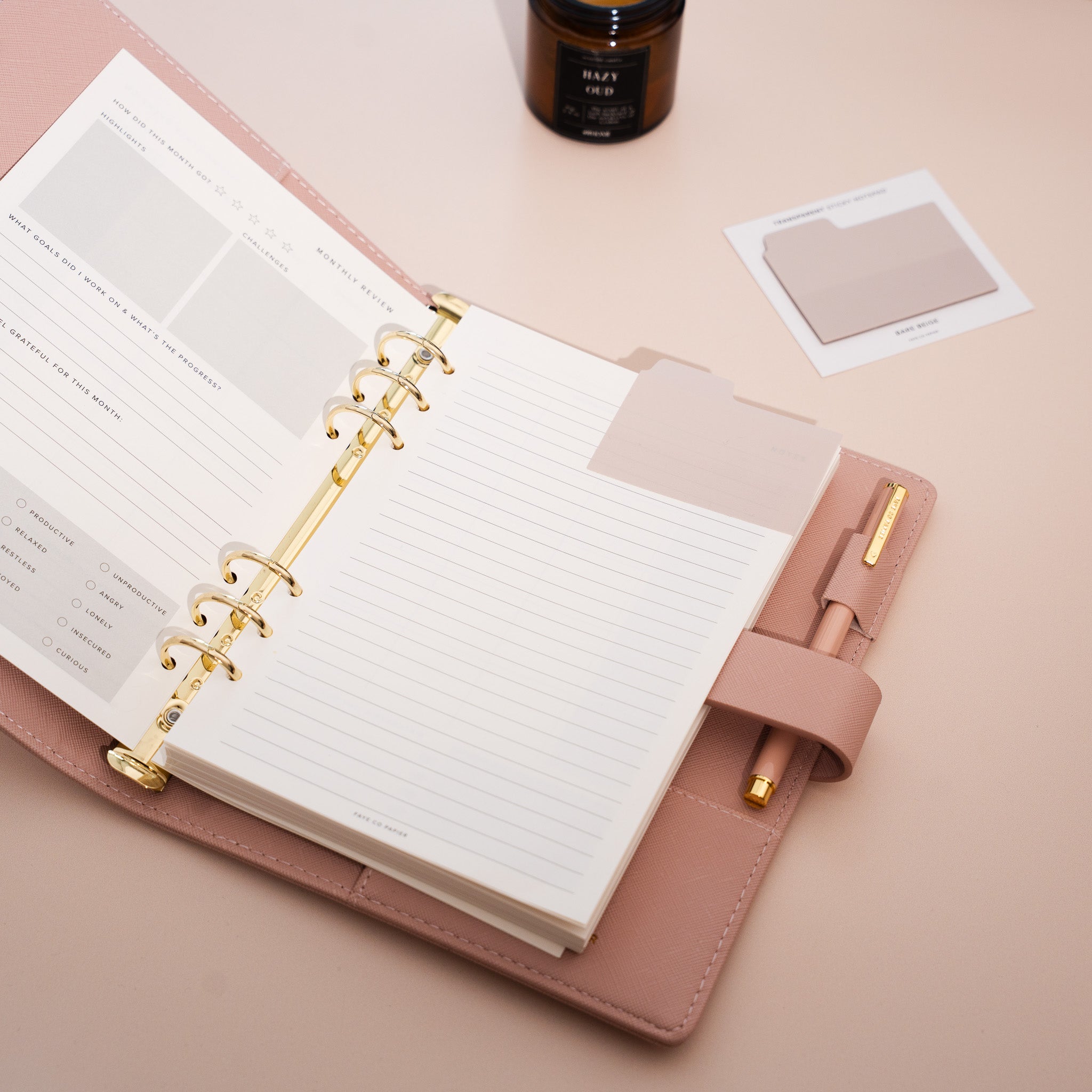 Transparent Beige Page Tabs- Stylish & Functional Sticky Notes