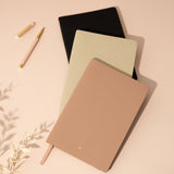Classic Lined Journal -Blank Cover journal - dusty pink , beige , black. Personalised Lined journal