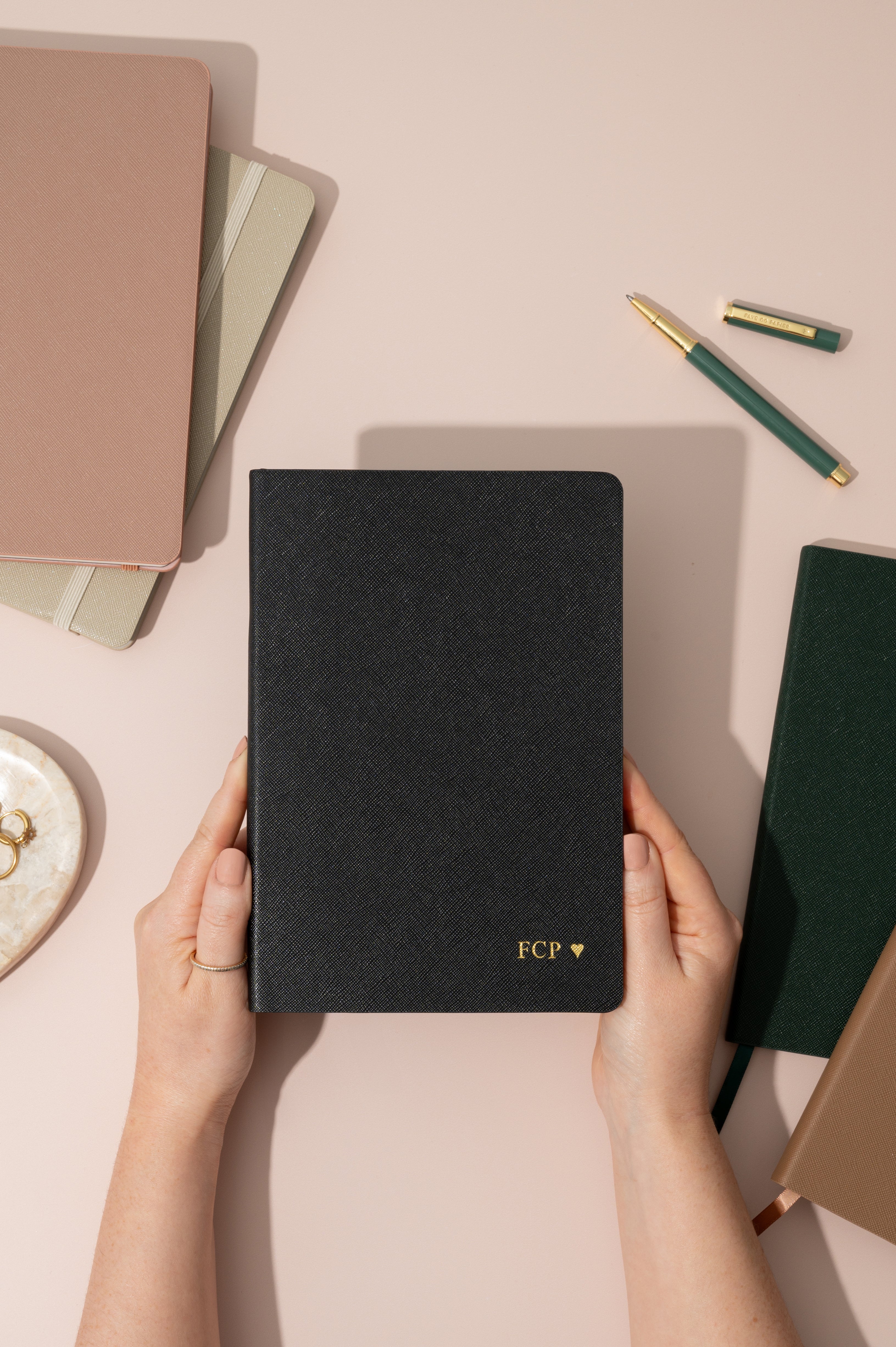 Personalised A5 Notebook | Custom Text Notebook | Personalised Journal | Personalised Gifts | Brown, Beige, Taupe, Forest Green, Dusty Rose, beige