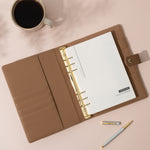 Leather Folder A5 Ring Binder Brown | A5 Faye Co Papier