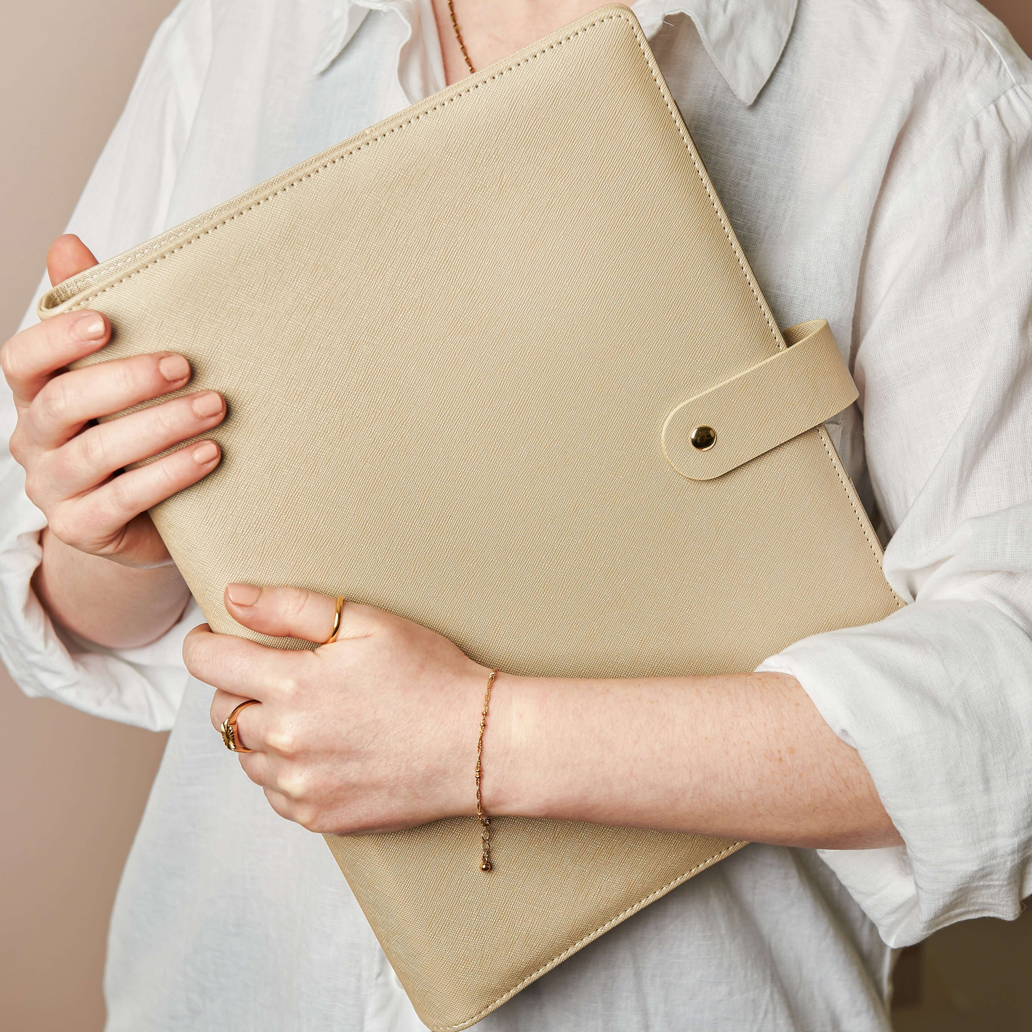 taupe A4 agenda ring binder organiser