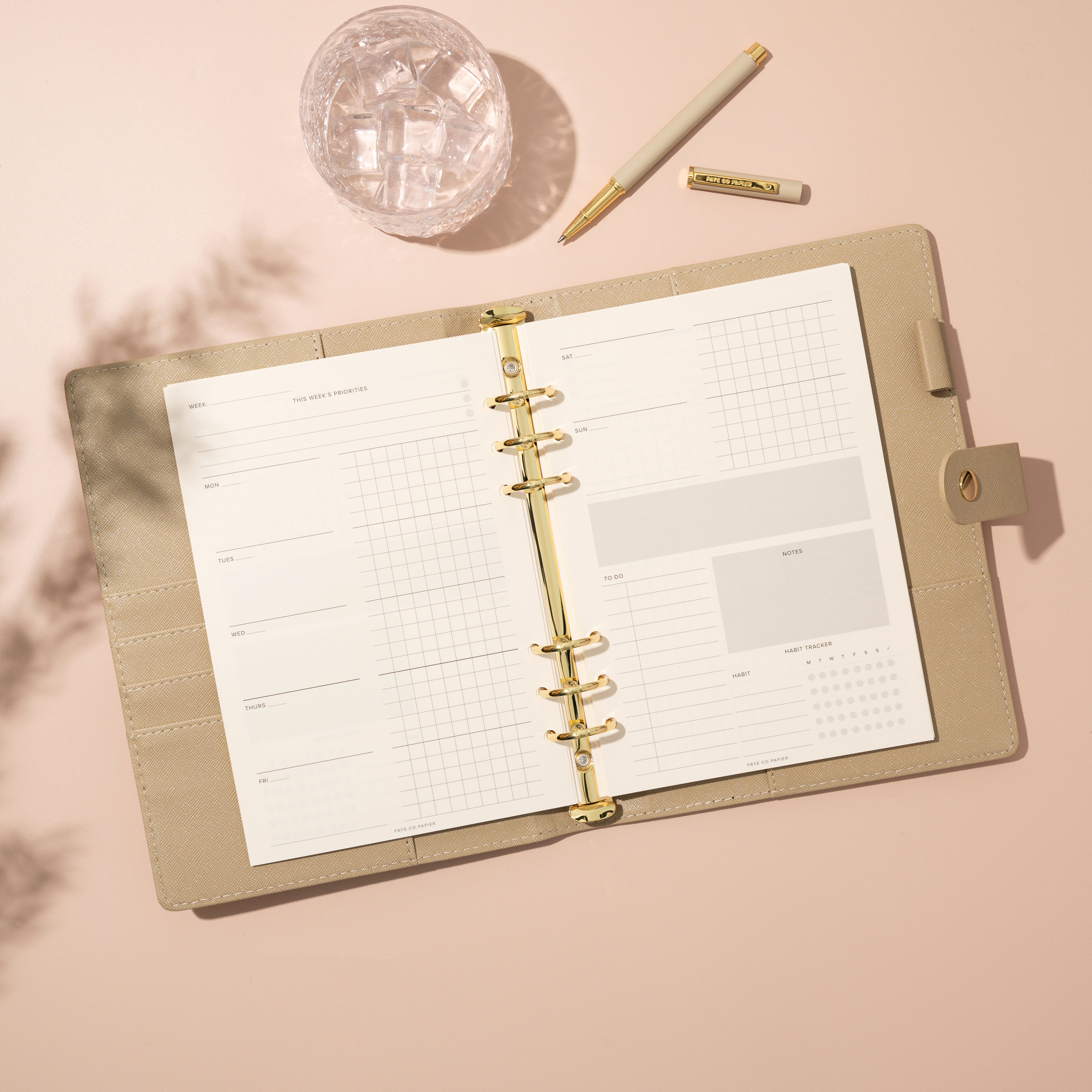 Weekly Overview Grid Planner Inserts A5