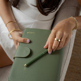 Classic Folio/padfolio Organiser A5 in sage green 