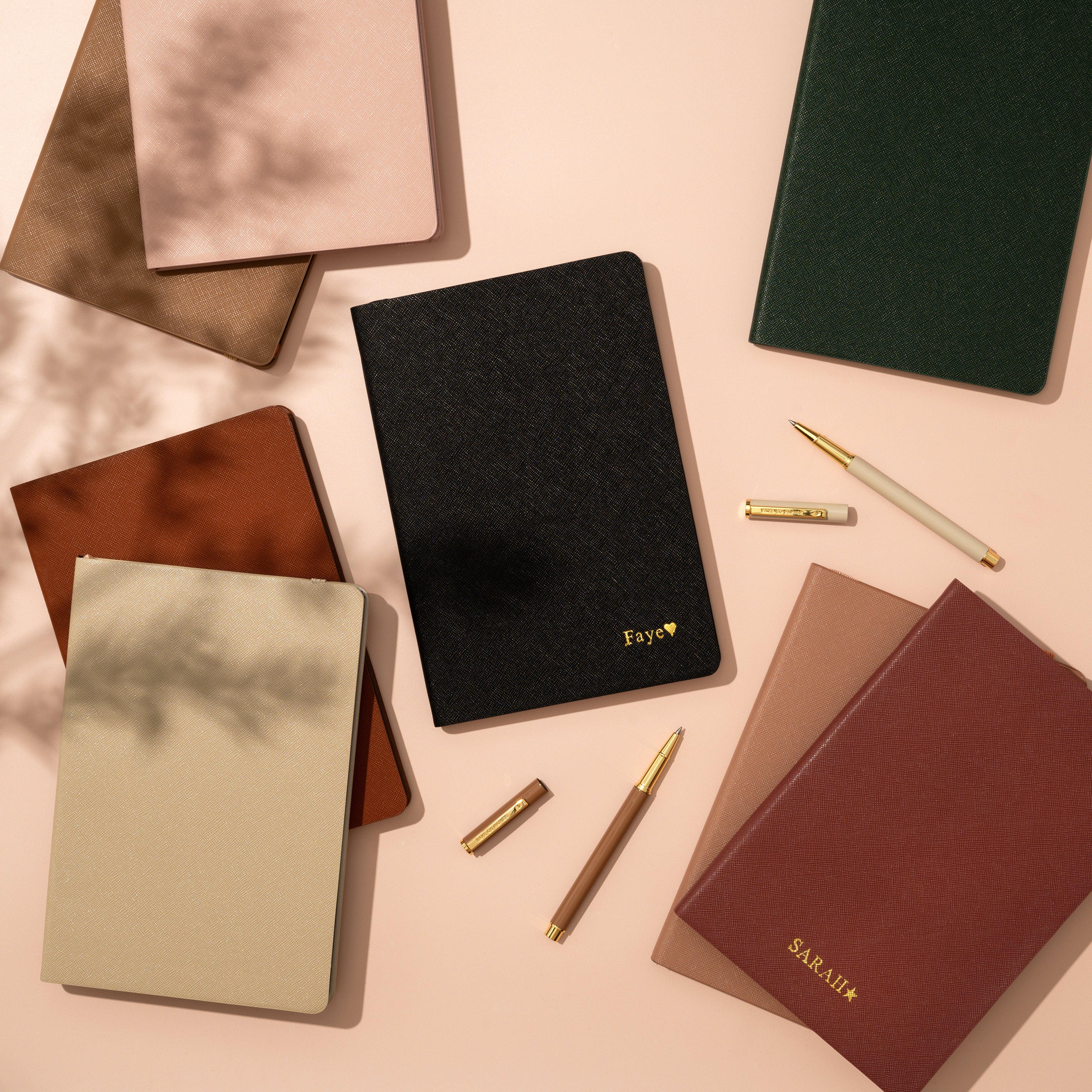Personalised A5 Notebook | Custom Text Notebook | Personalised Journal | Personalised Gifts | Brown, Beige, Taupe, Forest Green, Dusty Rose, beige, pink, burnt orange