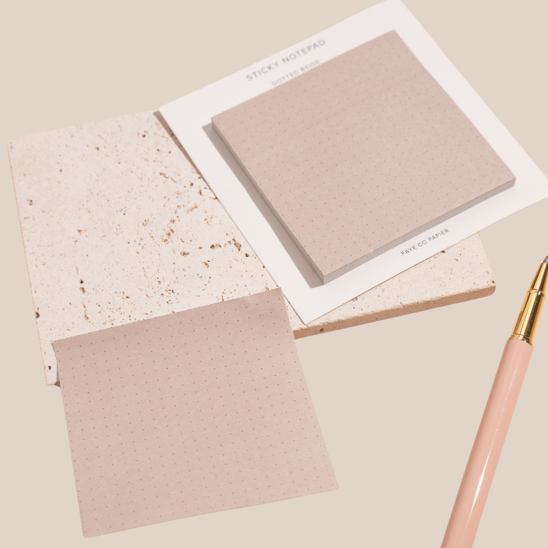 Dotted Beige Sticky Notepad