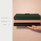 Portfolio Organiser A5 Refillable Notebook Cover | disc bound planner cover ORGANISER / PORTFOLIO - Cover for Planners/Notebooks, organiser compendium, stationery gift/personalised gift . Available colours, forest green , dusty rose and black