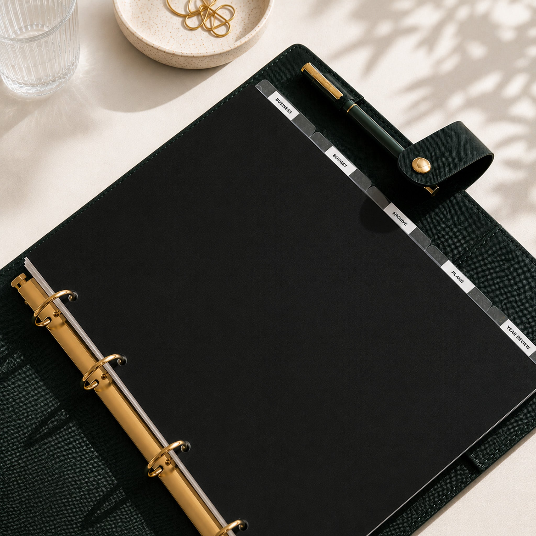 A4 frosted transparent 5 tab divider with 4 holes for standard A4 ring binders by Faye Co Papier.