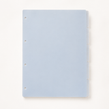 A4 frosted transparent 5 tab divider with 4 holes for standard A4 ring binders by Faye Co Papier.