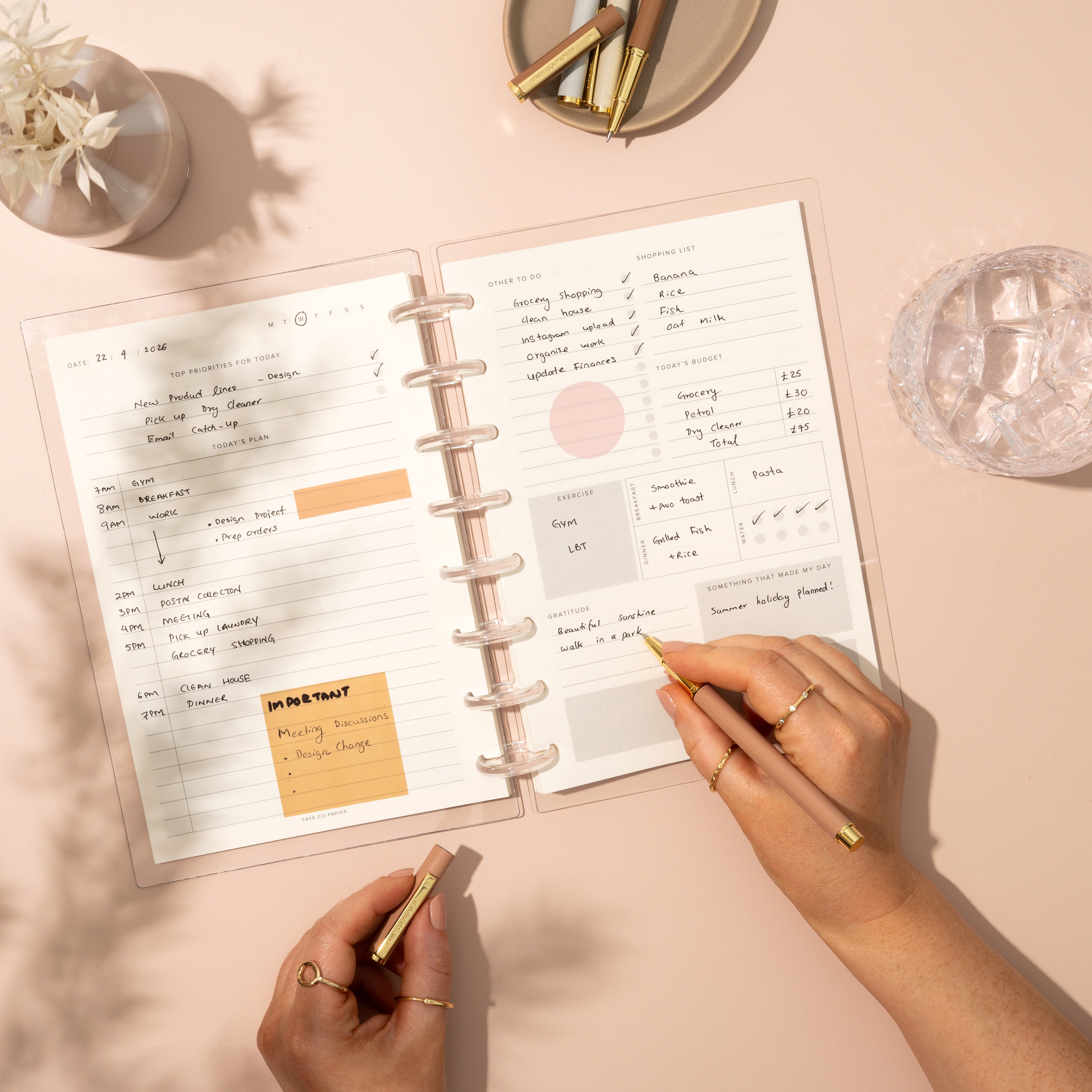Daily Productivity Planner Insert | Discbound Bundle Set A5 | MODULAR PLANNER SYSTEM