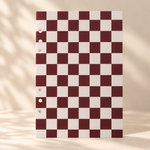 Checkerboard Burgundy Planner Dashboard