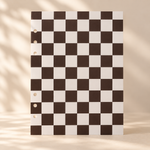 Checkerboard Espresso Brown Planner Dashboard A5 6 Rings 