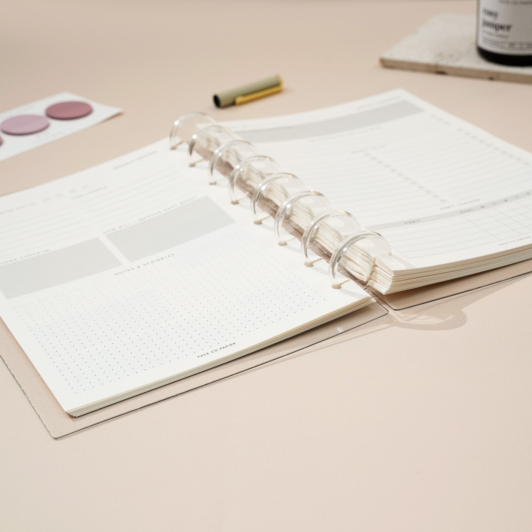 Daily Productivity Planner Insert | Discbound Bundle Set A5 | MODULAR PLANNER SYSTEM