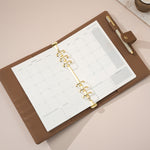 2026 Dated Monthly Calendar Overview Planner Inserts A5