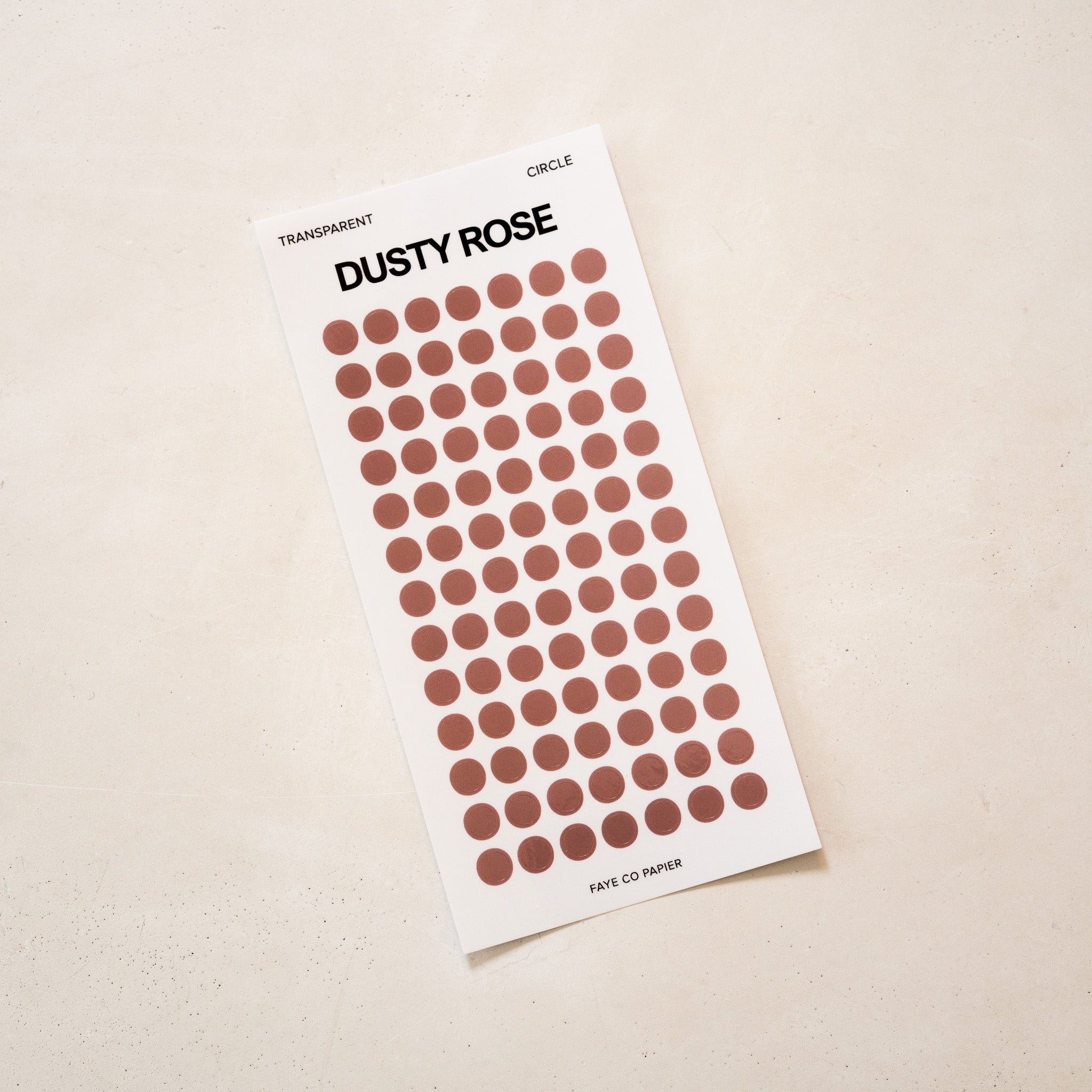  Transparent Circle Dot PET Sticker -Dusty Rose