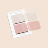 Transparent Sticky Notepad | Page Markers | Circle Sticky Notes | Minimal square sticky notepad | Page Flags|Transparent Planner Tabs |Beige | PET sticky notepad