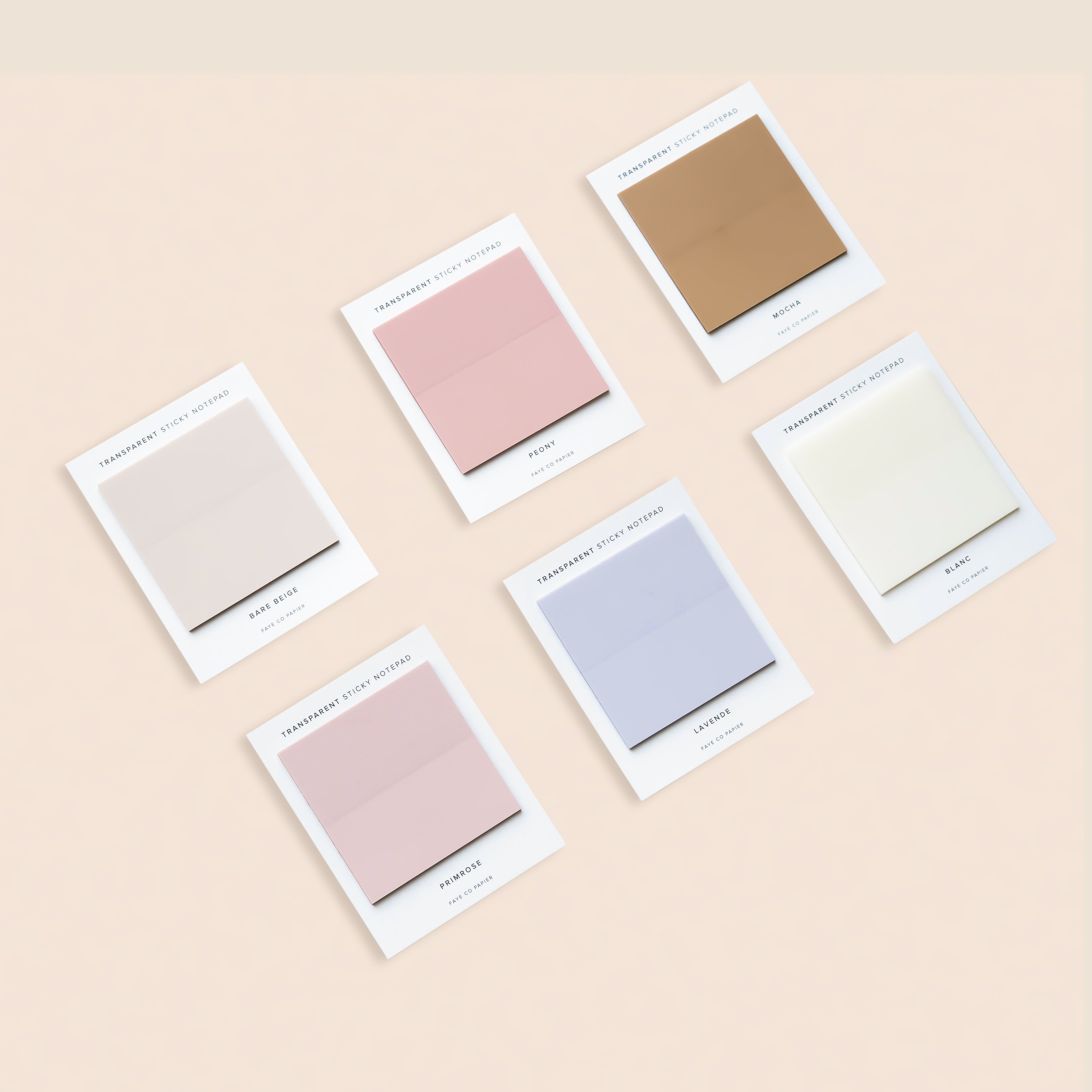 Transparent Sticky Notepad | Page Markers | Circle Sticky Notes | Minimal square sticky notepad | Page Flags|Transparent Planner Tabs |Beige | PET sticky notepad