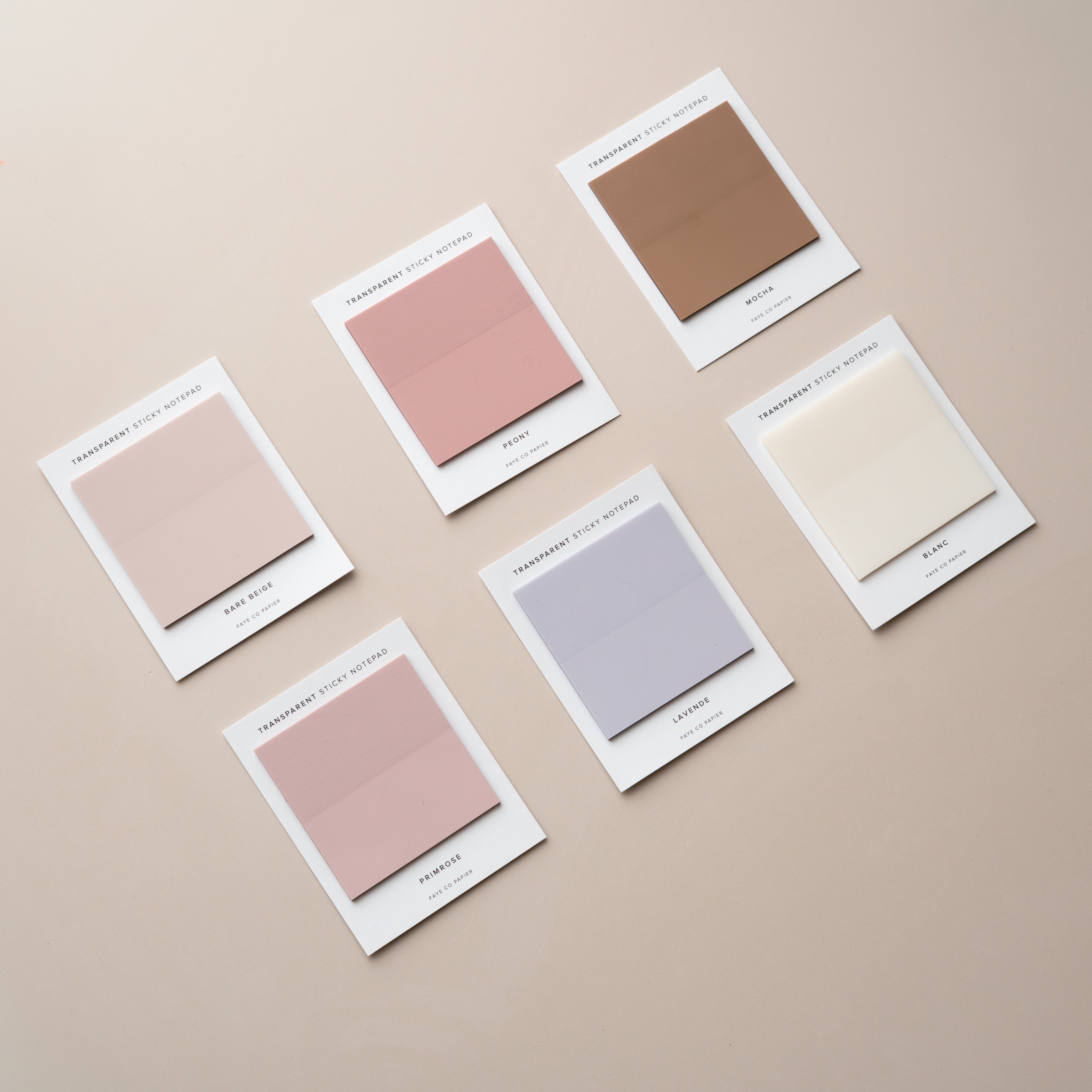 Transparent Sticky Notepad | Page Markers | Circle Sticky Notes | Minimal square sticky notepad | Page Flags|Transparent Planner Tabs |Beige | PET sticky notepad