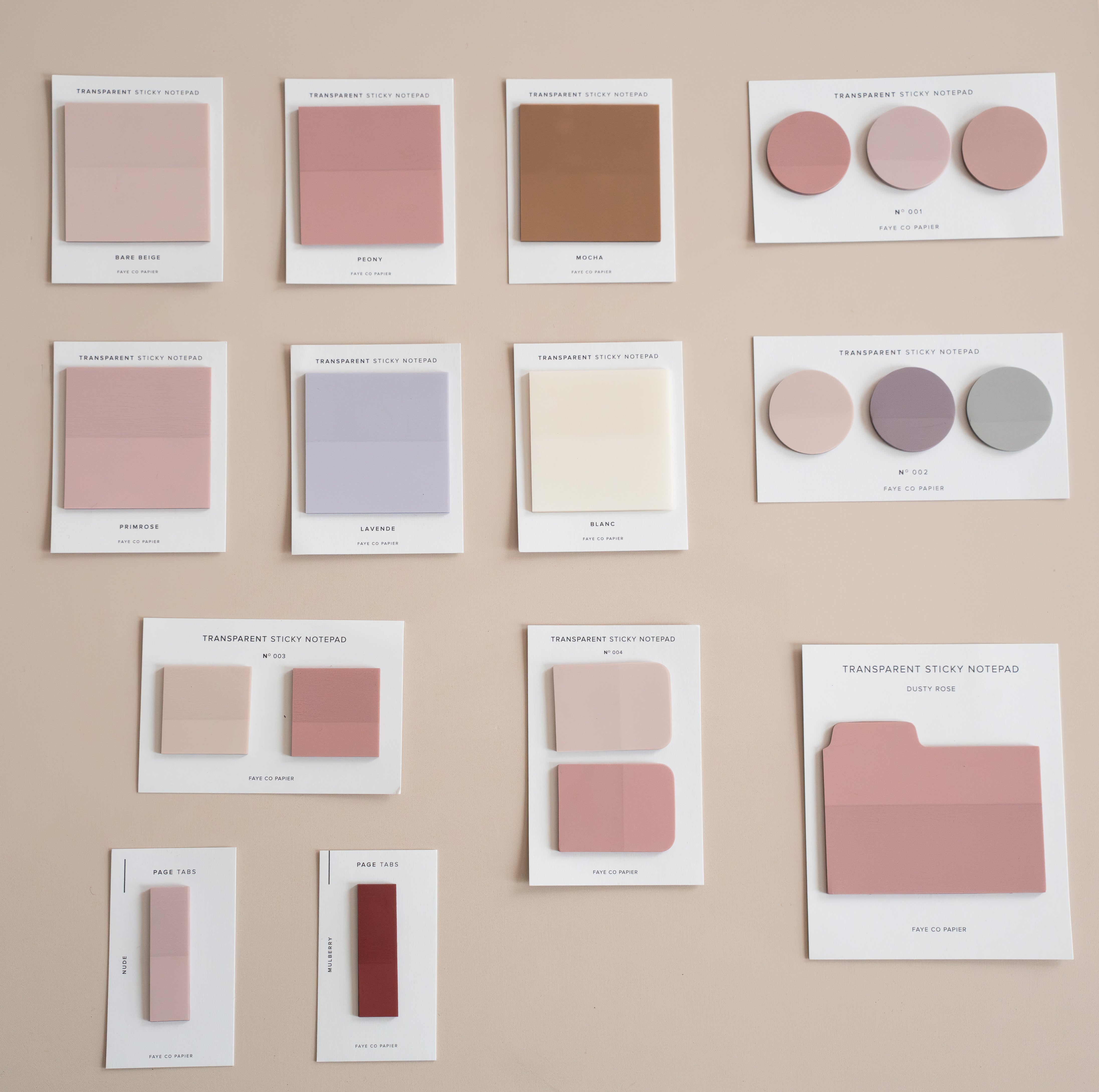 Transparent Sticky Notepad | Page Markers | Circle Sticky Notes | Minimal square sticky notepad | Page Flags|Transparent Planner Tabs |Beige | PET sticky notepad
