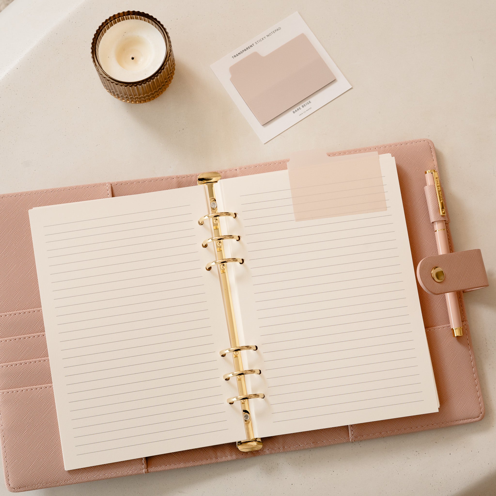 Transparent Beige Page Tabs - Stylish & Functional Sticky Note