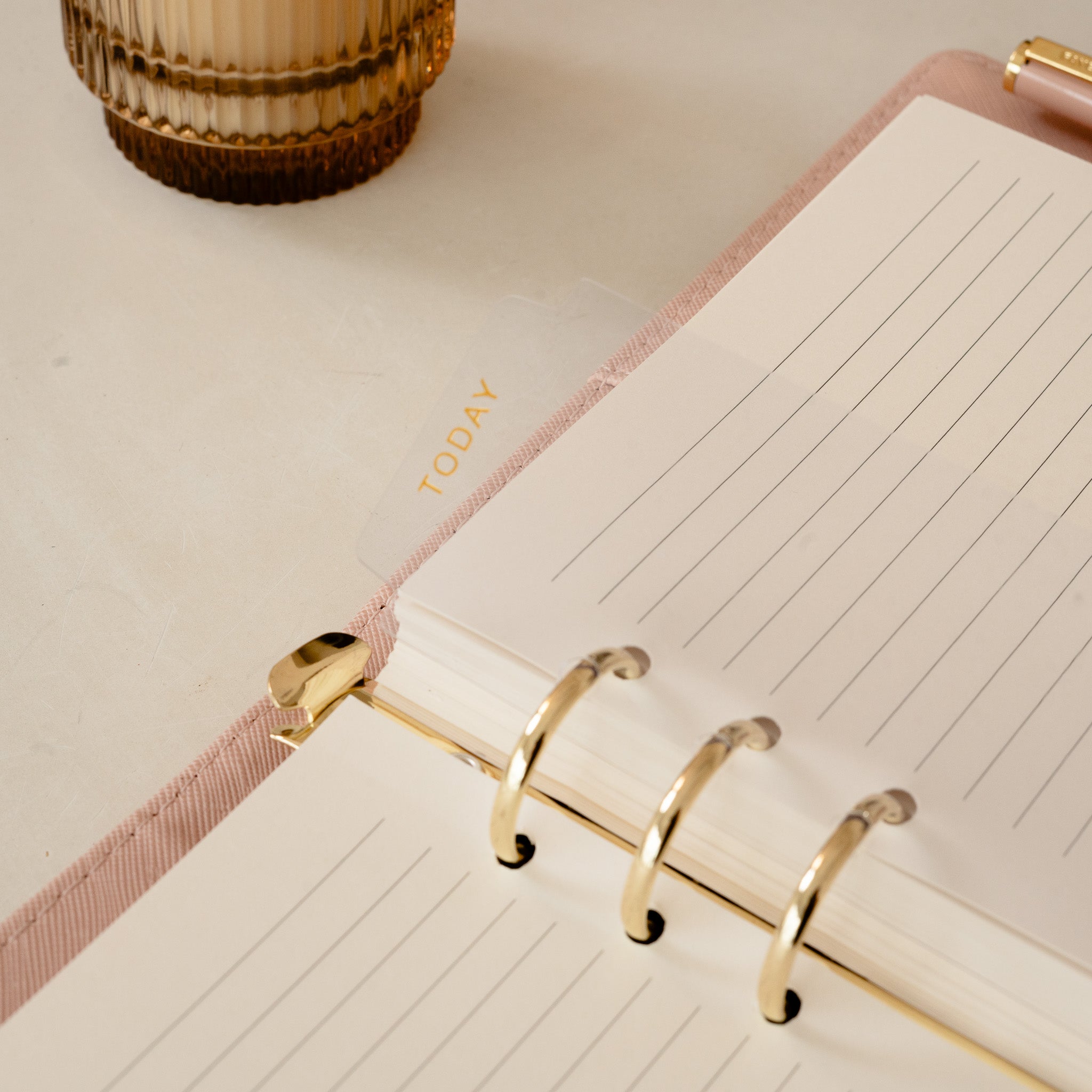 Transparent Agenda Bookmark A5 gold lettering 