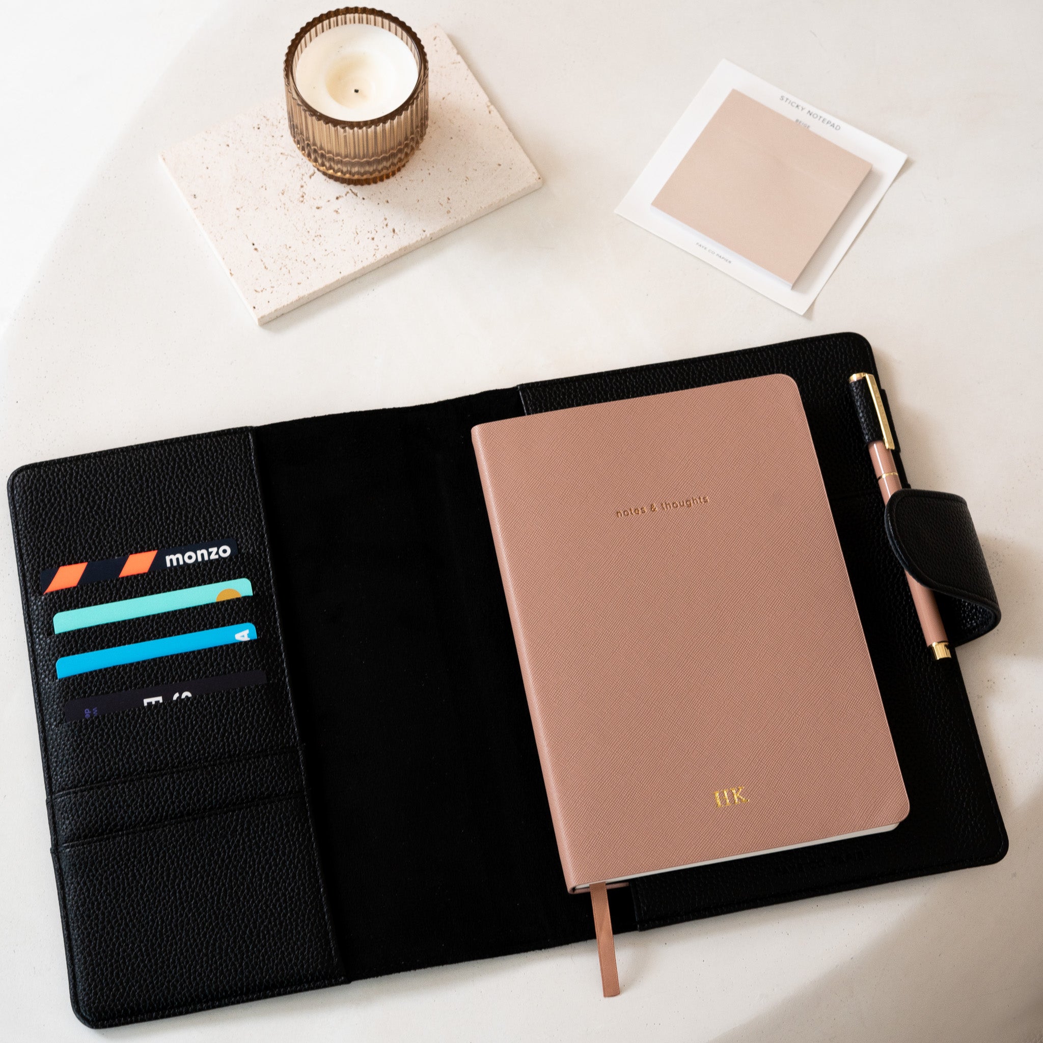 Portfolio Organiser A5|  Refillable Notebook Cover Binder | Personalised Stationery Gift | Stylish A5 Vegan leather Portfolio|Document Holder- Cover for Planners/Notebooks, organiser compendium