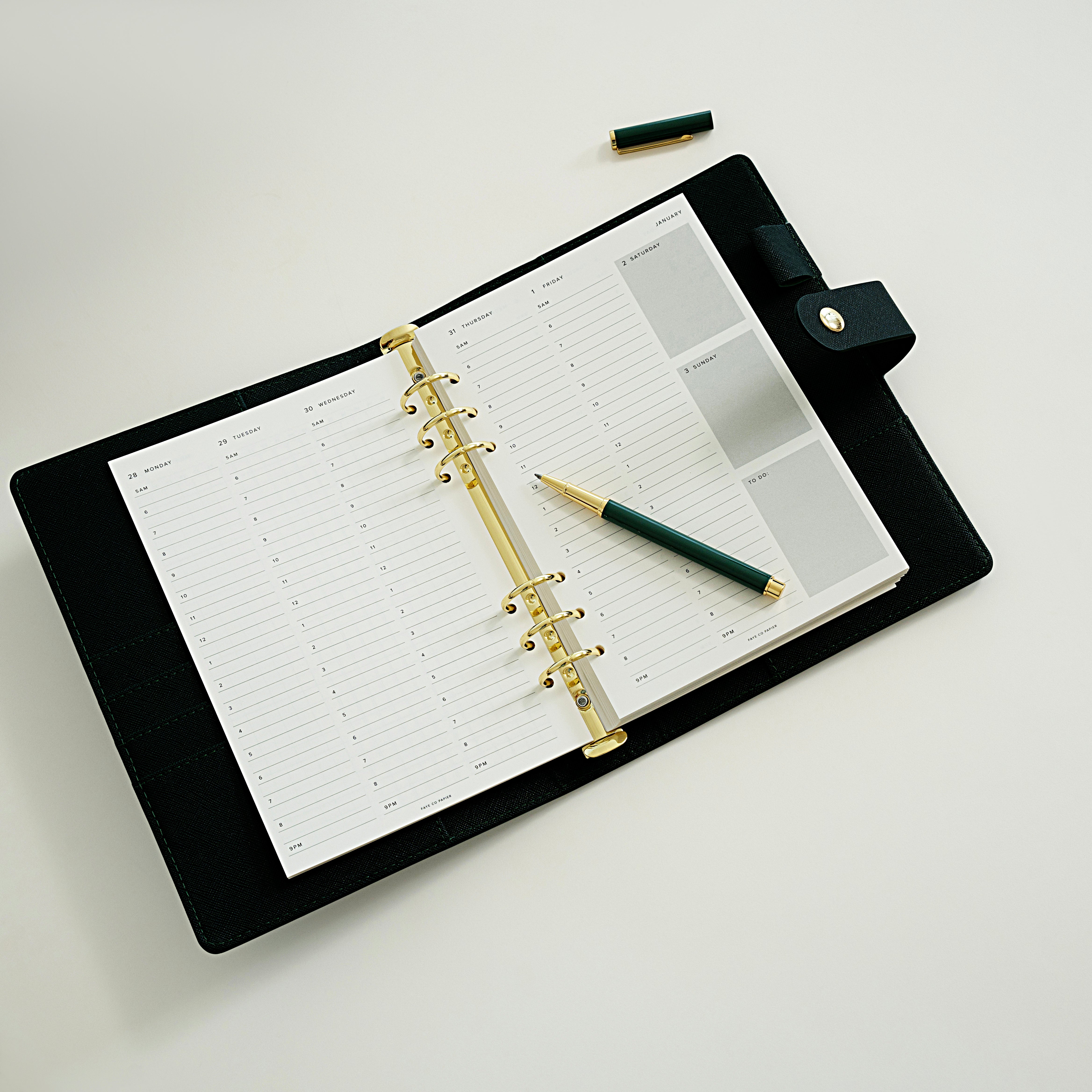 2027 vertical weekly planner insert A5 refills