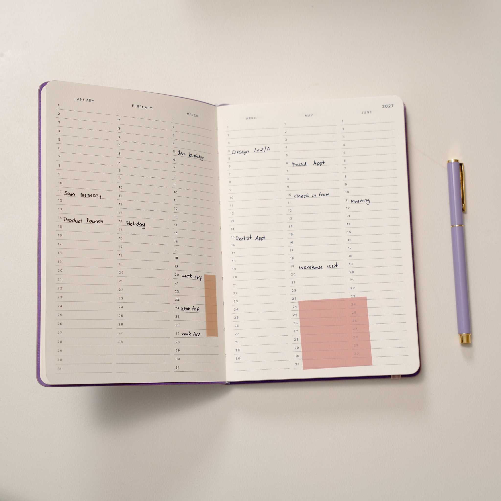 2027 Vertical Weekly Planner