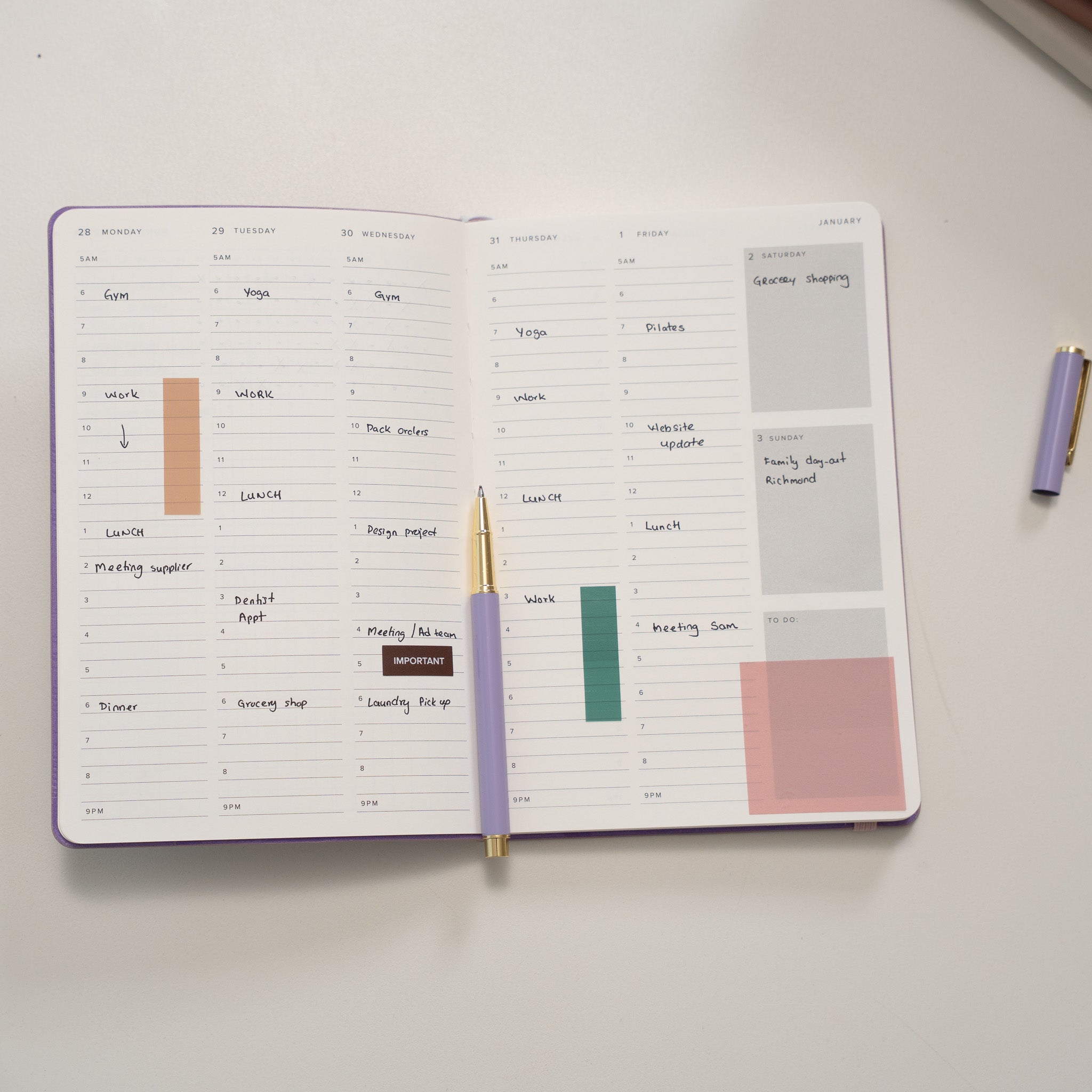 2027 Vertical Weekly Planner