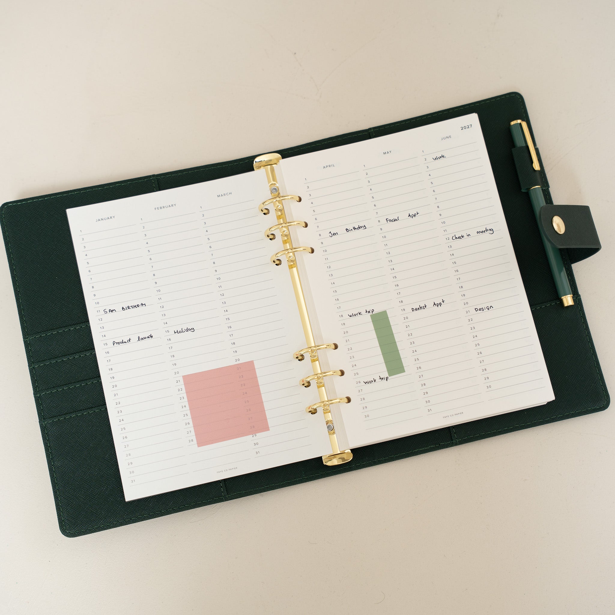 2027 vertical weekly planner insert A5 refills