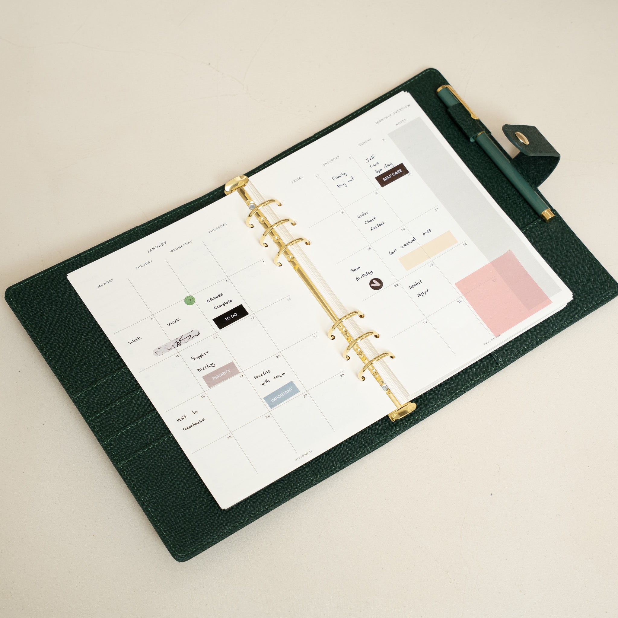 2027 vertical weekly planner insert A5 refills