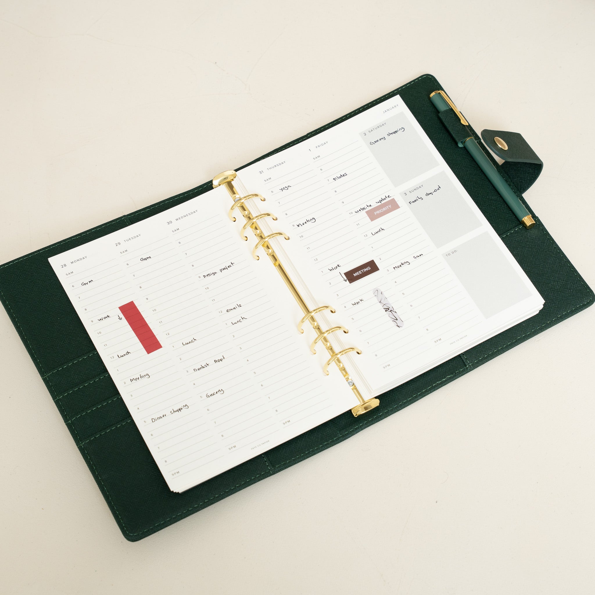2027 vertical weekly planner insert A5 refills