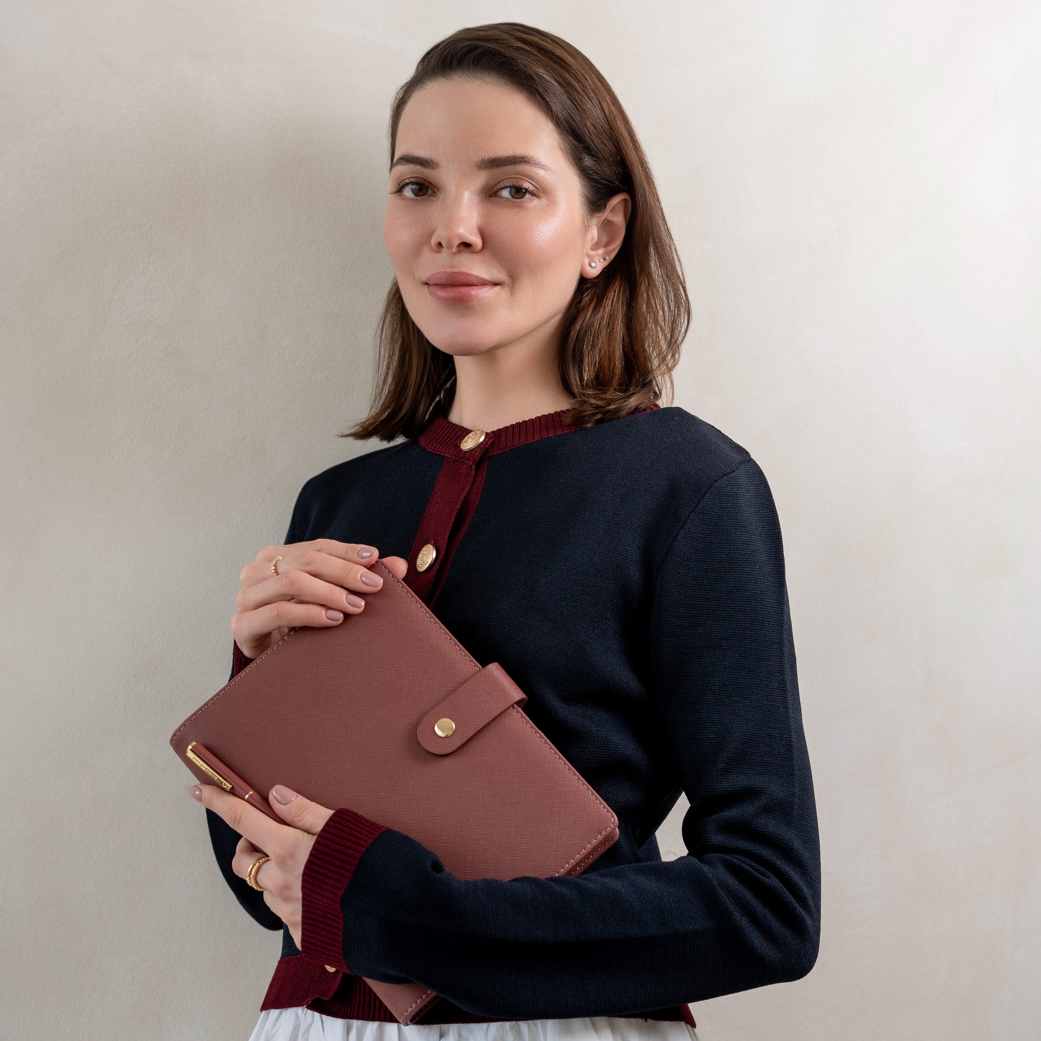 A5 ring binder organiser planner in burgundy