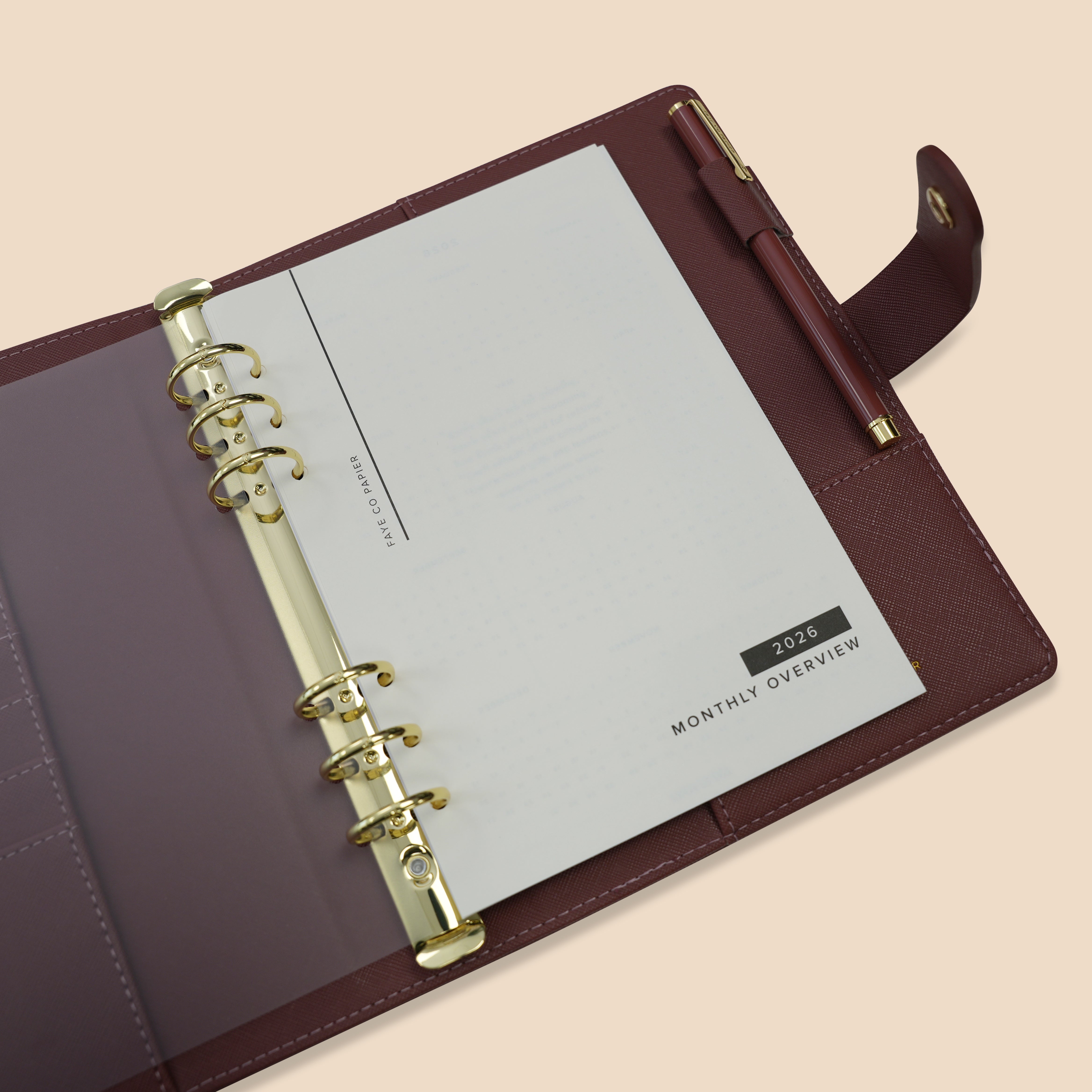 2026 Dated Monthly Calendar Overview Planner Inserts A5 Filofax insert 