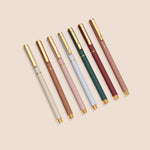 classic ballpoint pen in taupe, cream, brown, dusty pink, grey, forest green, burgundy, Rose brown