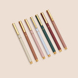 classic ballpoint pen in taupe, cream, brown, dusty pink, grey, forest green, burgundy, Rose brown