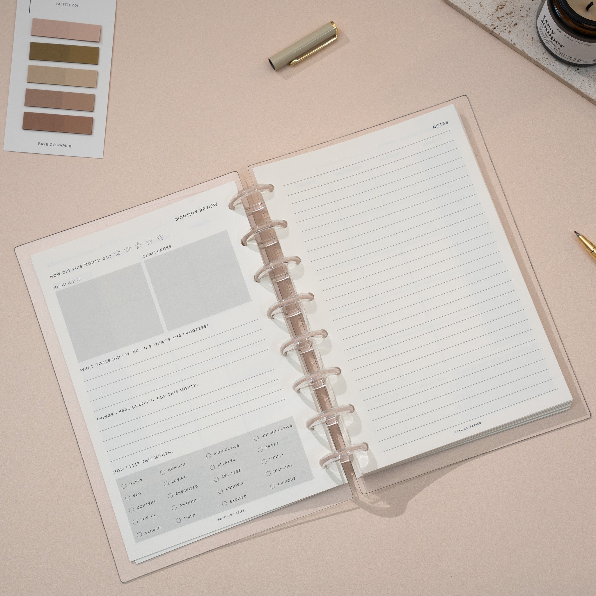 Daily Productivity Planner Insert | Discbound Bundle Set A5 | MODULAR PLANNER SYSTEM