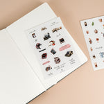 Minimal Books and Coffee Sticker Sheet