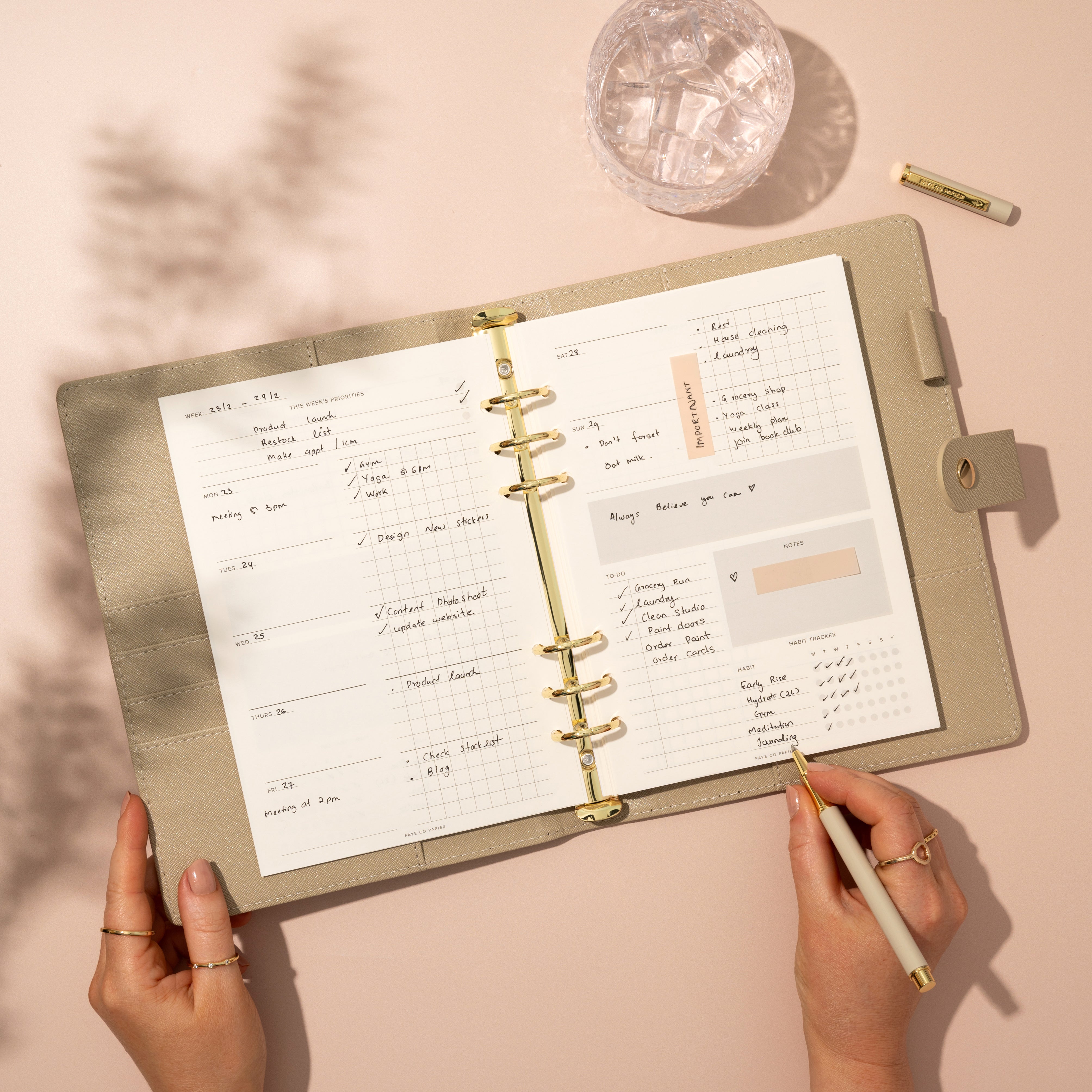 Weekly Overview Grid Planner Inserts A5