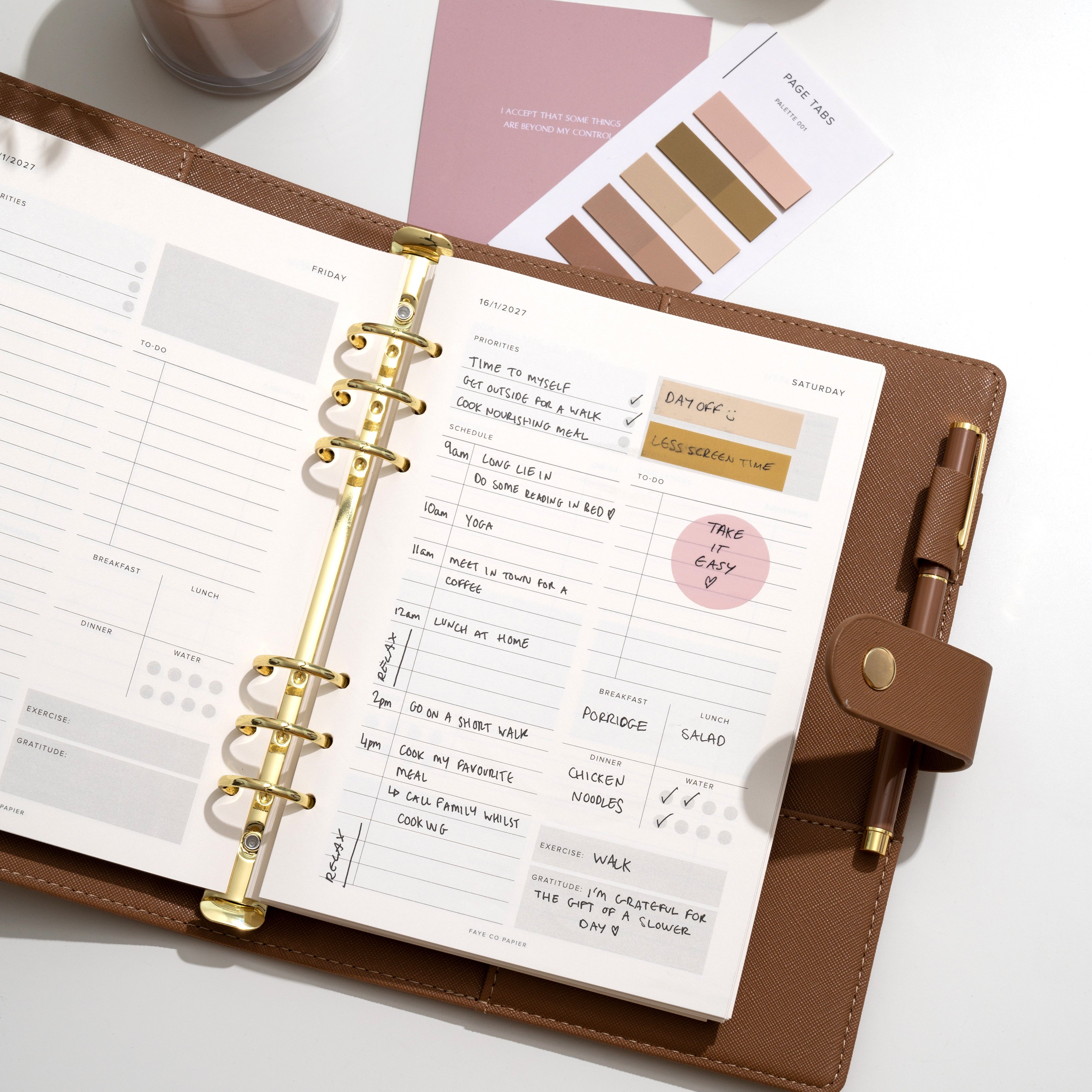 2027 daily productivity A5 planner insert refill