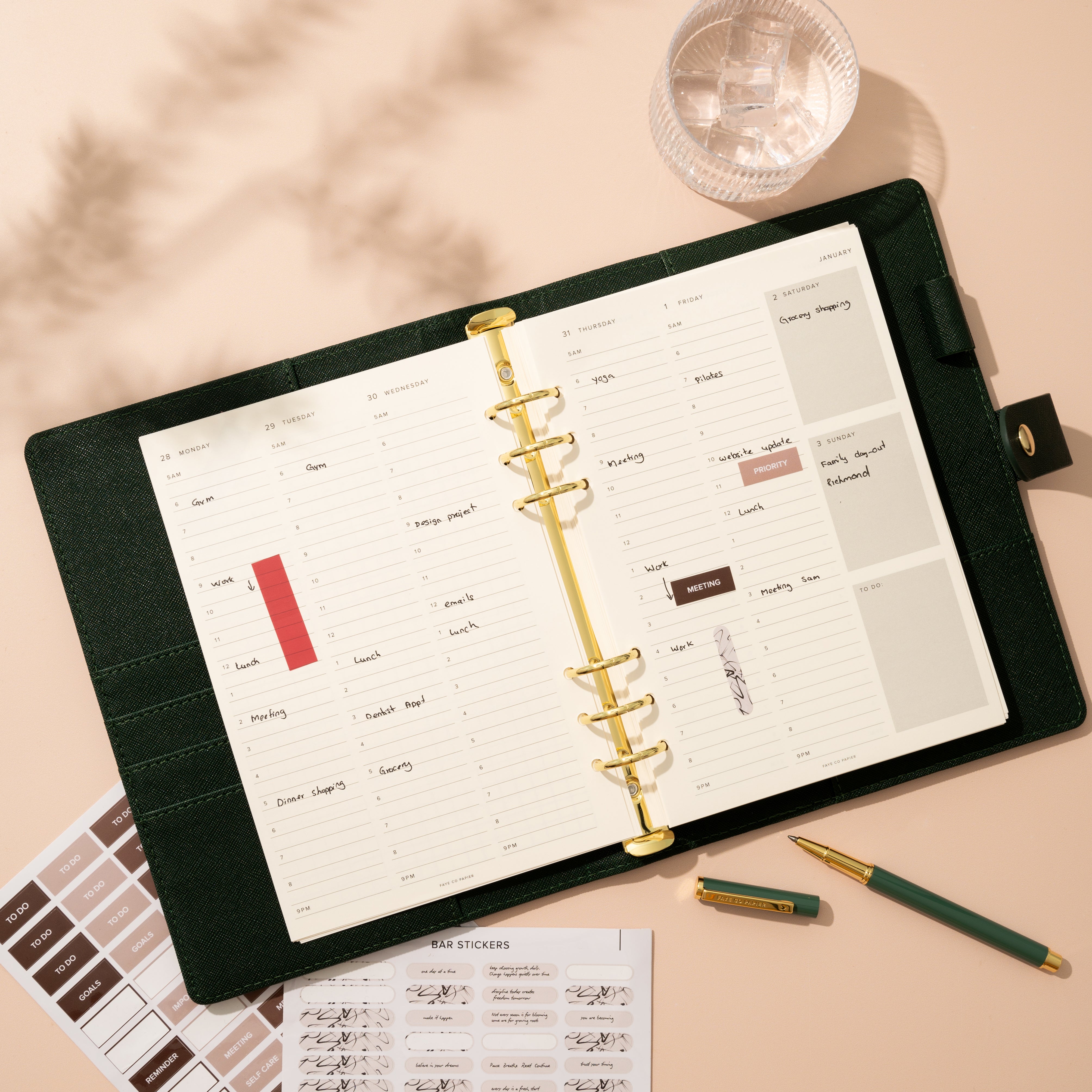 2027 Vertical Weekly Planner Insert A5 refills
