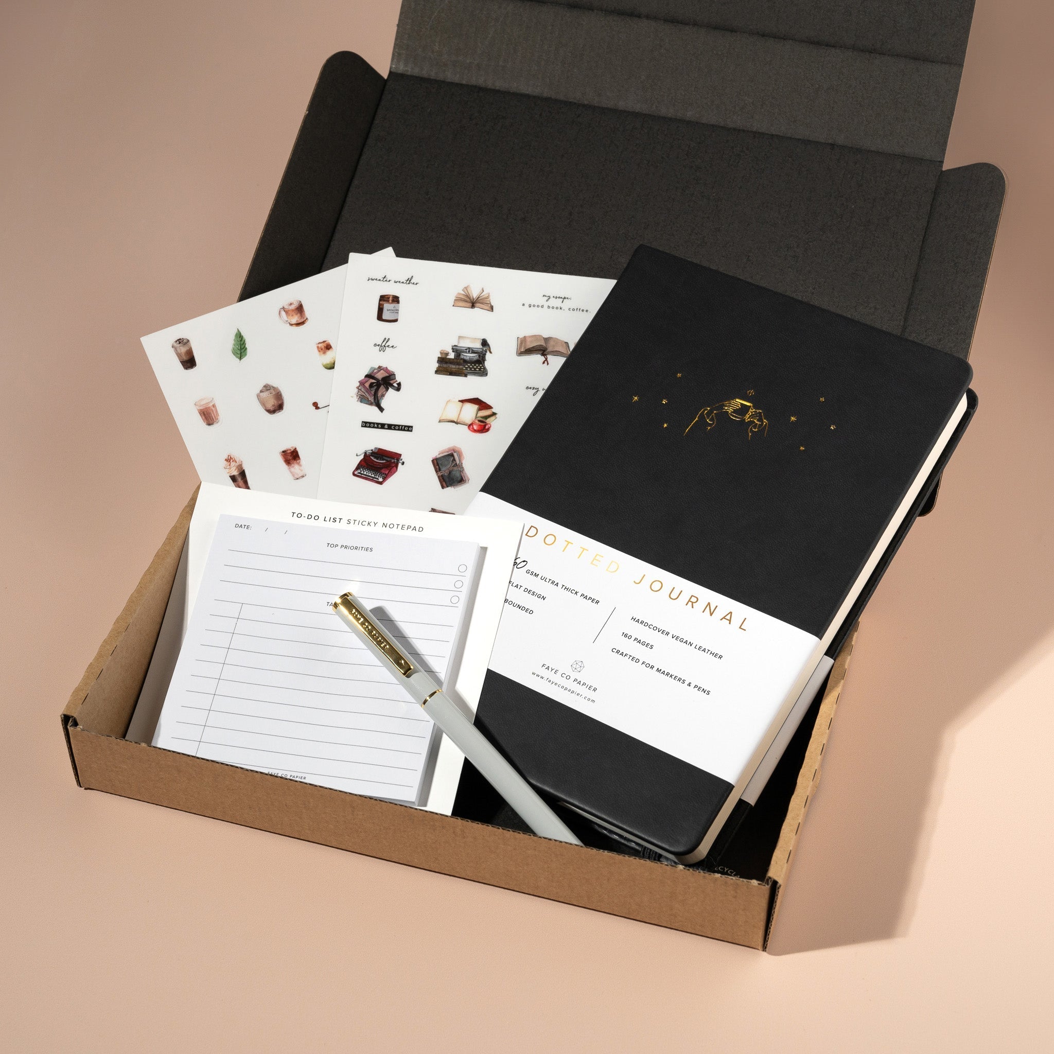 Personalised Stationery Sets - Coffee & Stars Bullet Journal Gift