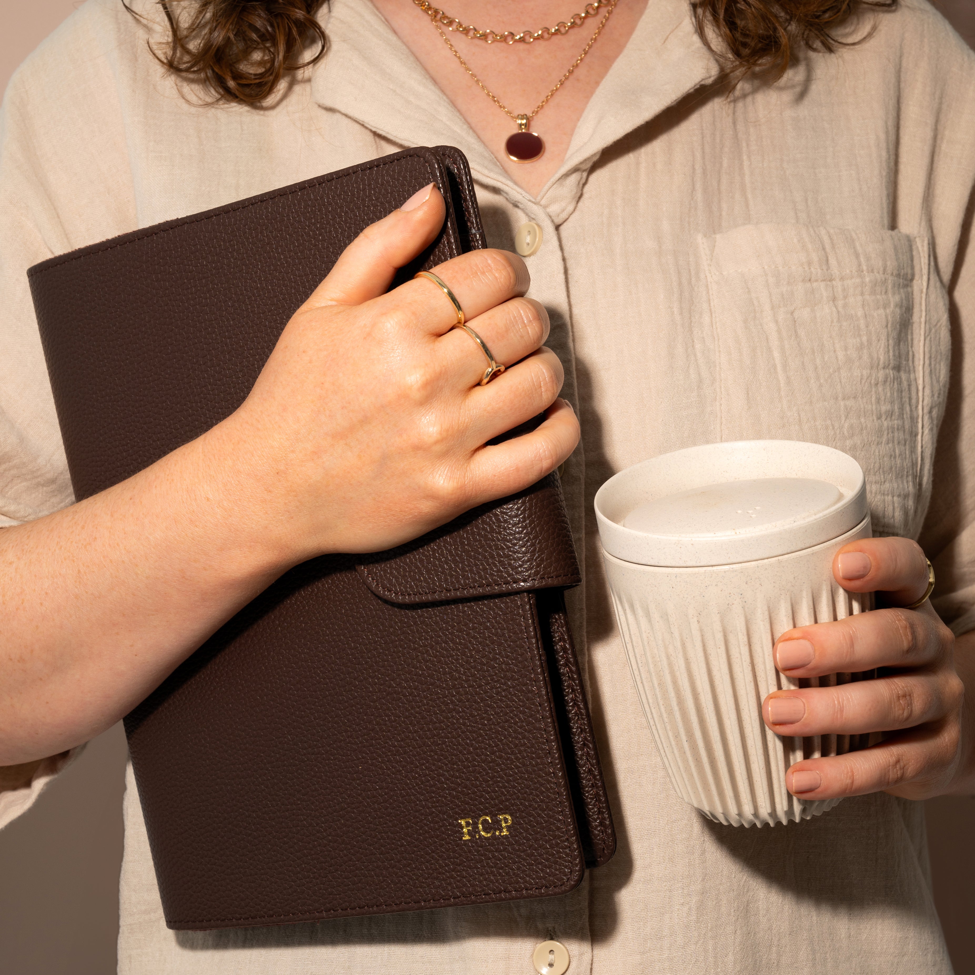 Portfolio Organiser A5 FOLIO FOR DISCBOUND PLANNER / notebook cover / folio in brown colour 