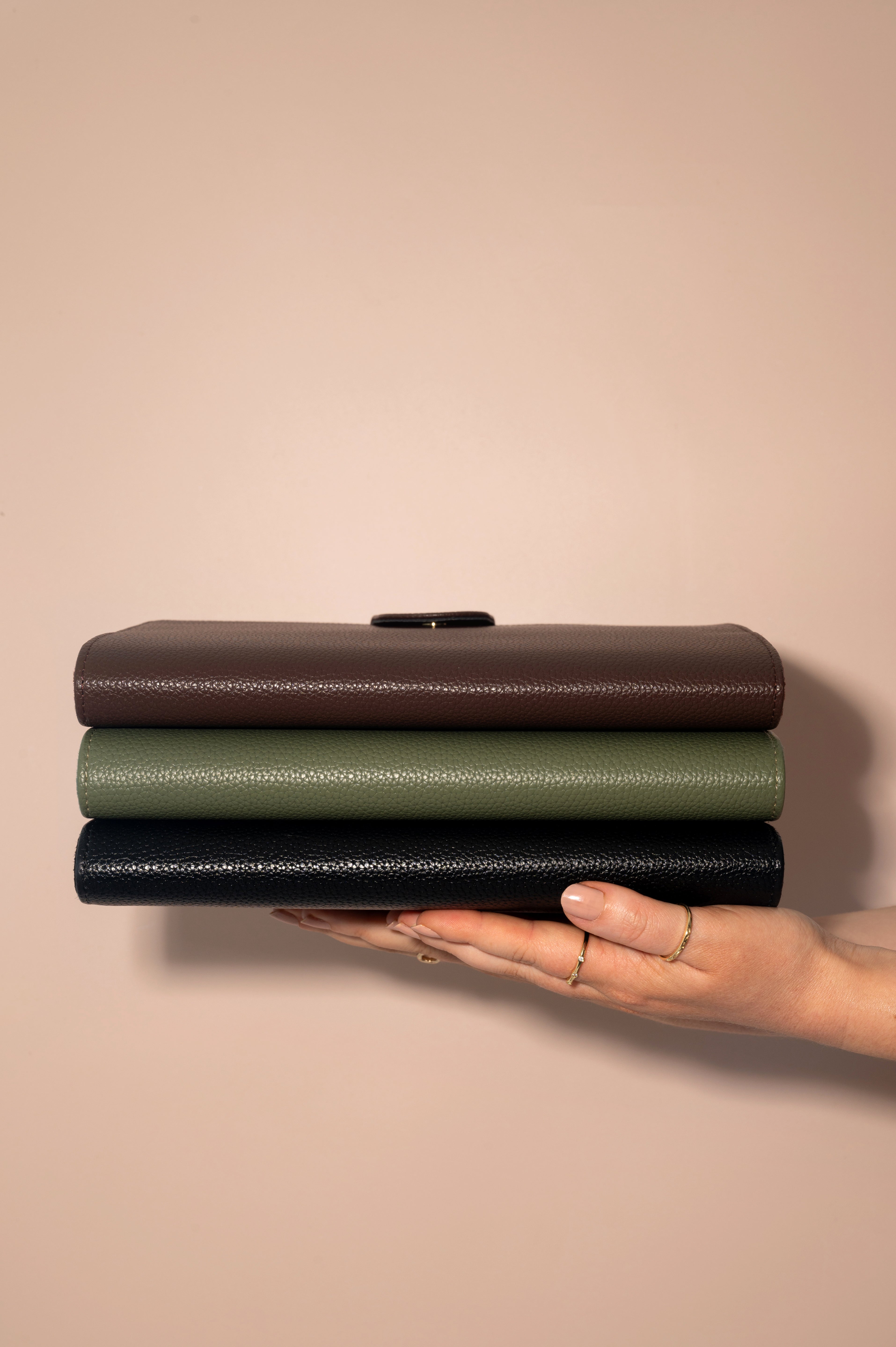 Portfolio Organiser A5 FOLIO FOR DISCBOUND PLANNER / notebook cover / folio in brown colour , olive and black colour