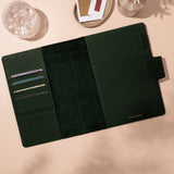 Portfolio Organiser A5 Refillable Notebook Cover | disc bound planner cover ORGANISER / PORTFOLIO - Cover for Planners/Notebooks, organiser compendium, stationery gift/personalised gift . Available colours, forest green 