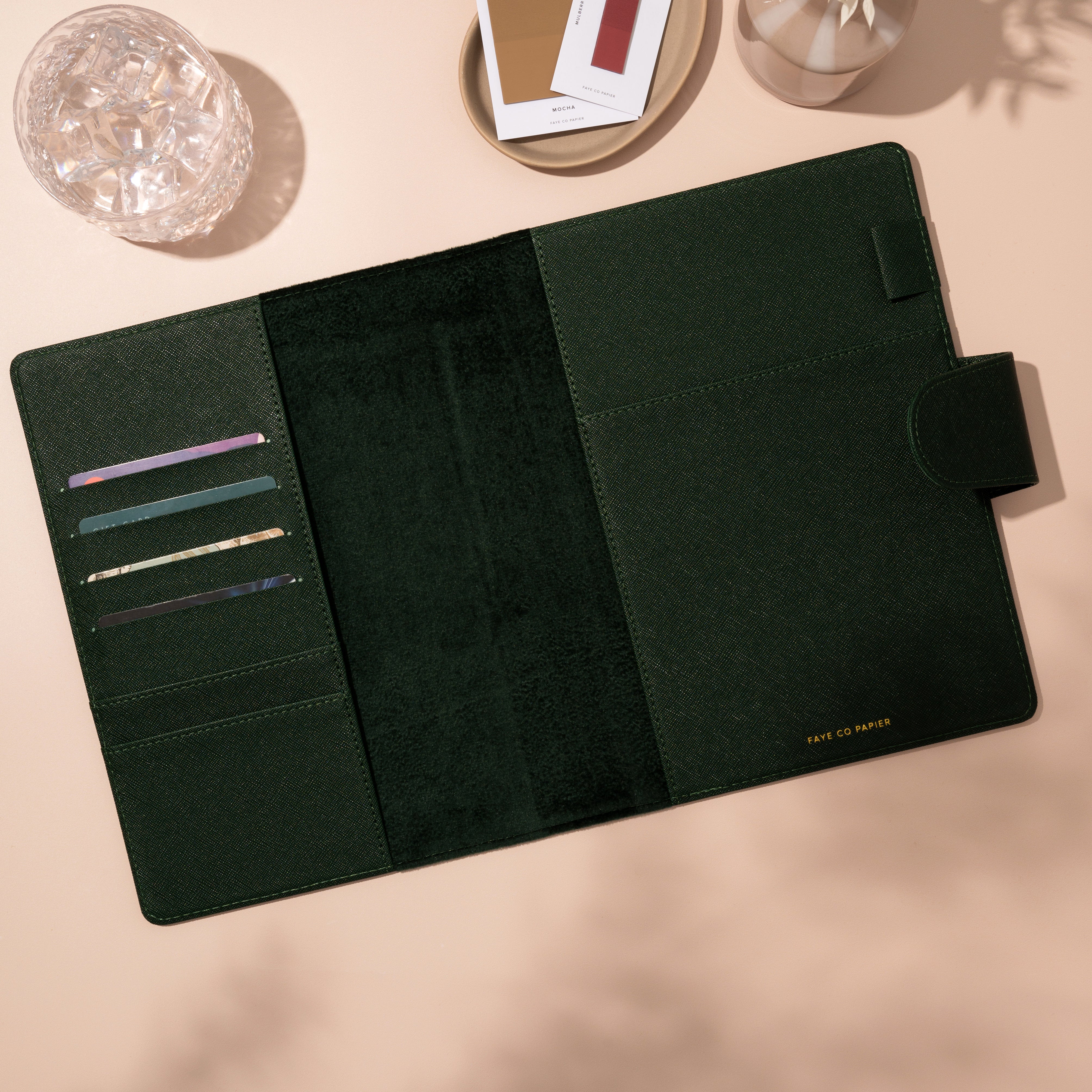 Portfolio Organiser A5 Refillable Notebook Cover | disc bound planner cover ORGANISER / PORTFOLIO - Cover for Planners/Notebooks, organiser compendium, stationery gift/personalised gift . Available colours, forest green 