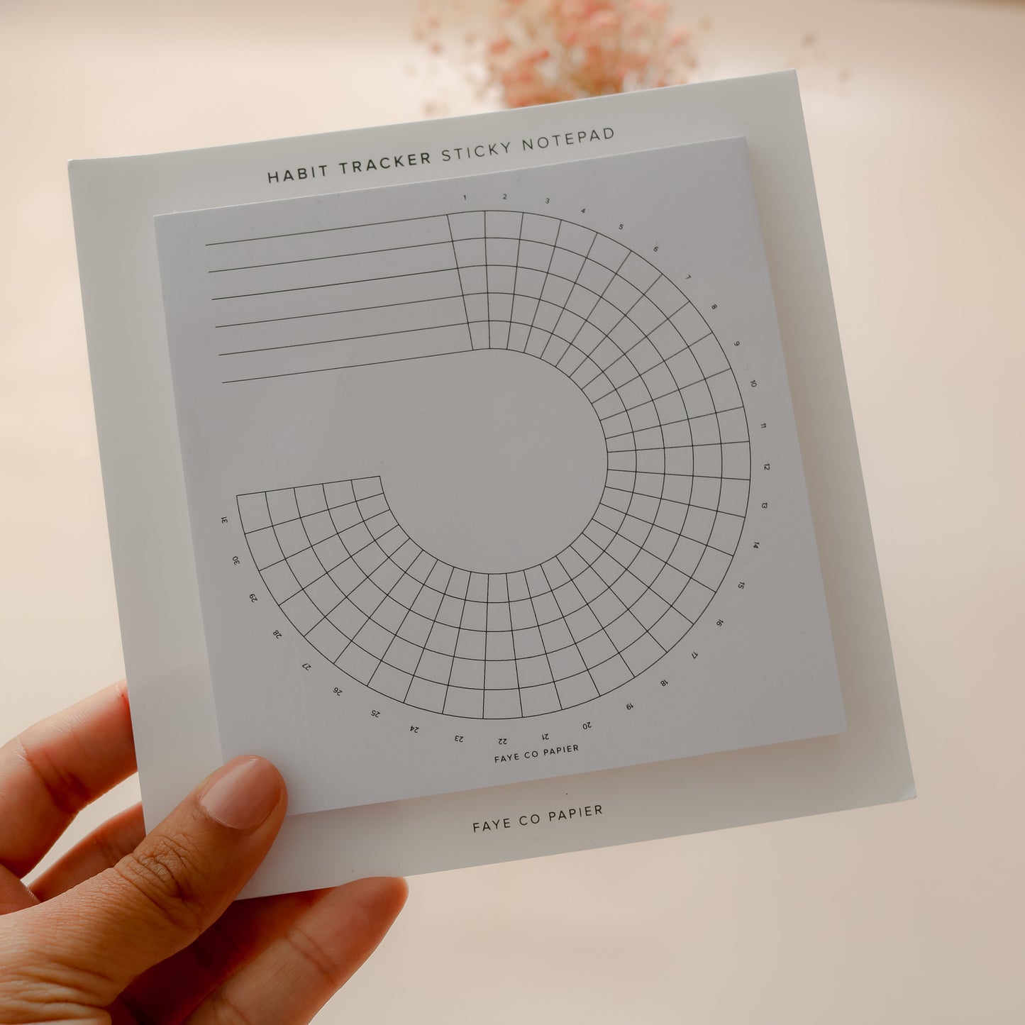 Tracker Notepage Minimal Habit Tracker Wheel Sticky notepad | Mini Sticky notepad | Faye ...