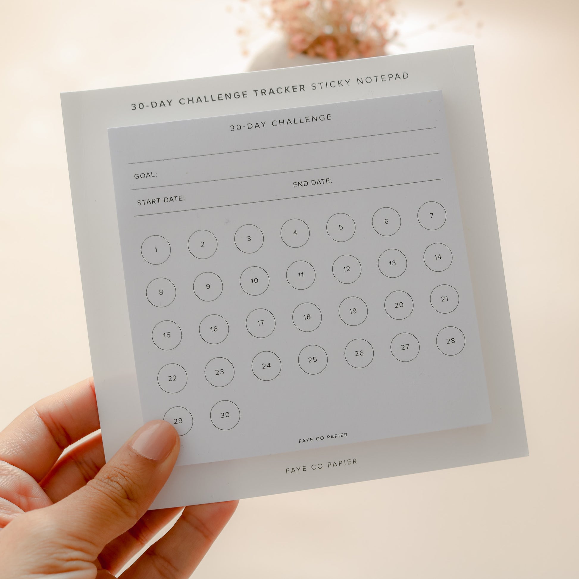 Tracker Notepage Minimal 30-Day Challenge Tracker Sticky notepad | Mini Sticky notepad ...